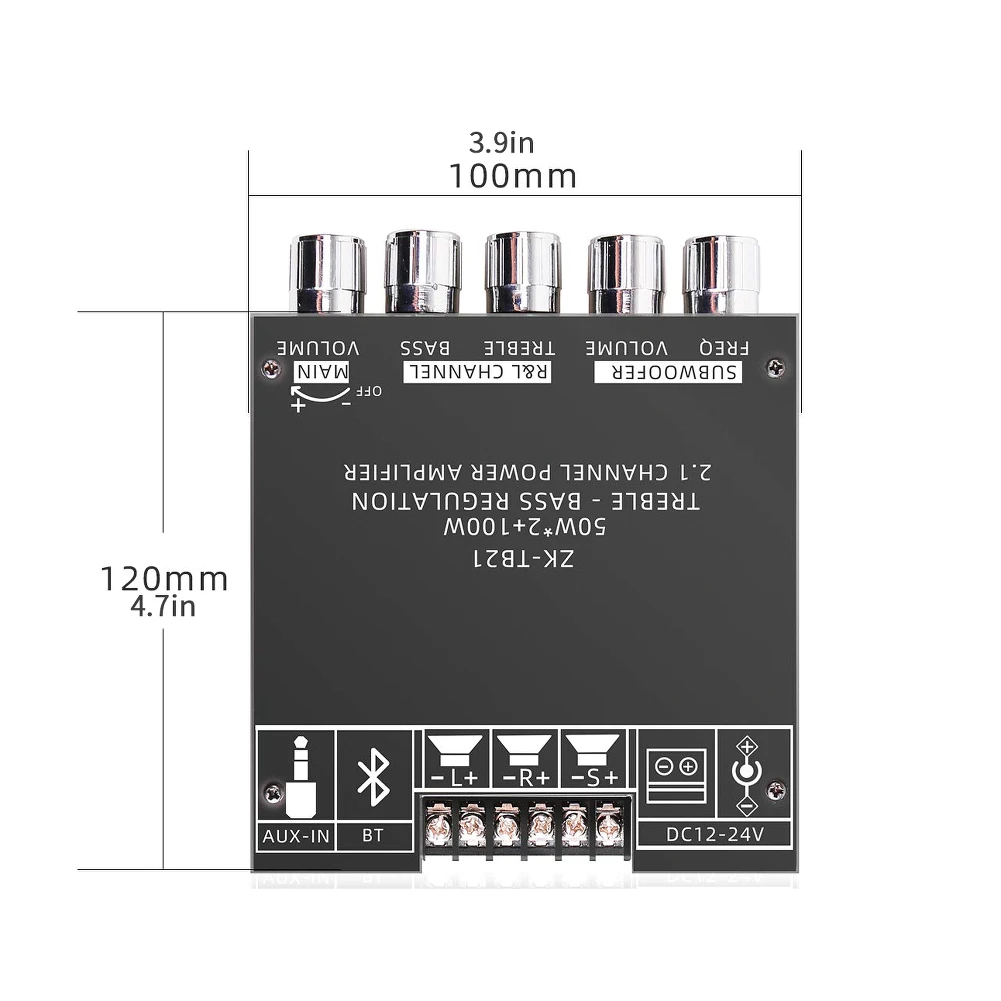 

NEW ZK-TB21 TPA3116D2 Bluetooth 5.0 Subwoofer Amplifier Board 50WX2+100W 2.1 Channel Power Stereo Amplifier Audio Accessories