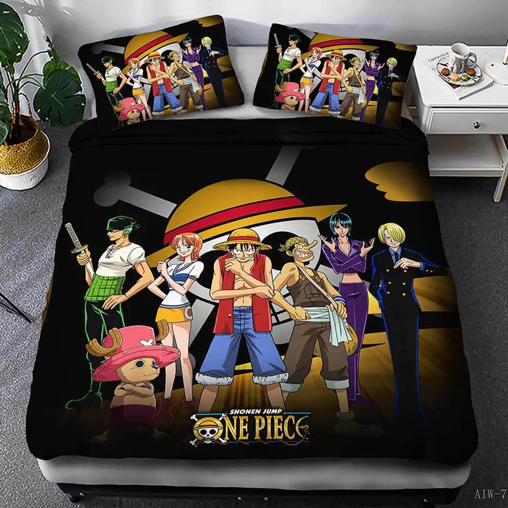 

3D Print One Piece Anime Luffy Comforter Bedding Sets Queen Twin Single Size Duvet Cover Set Pillowcase Home Textile Luxury Gift