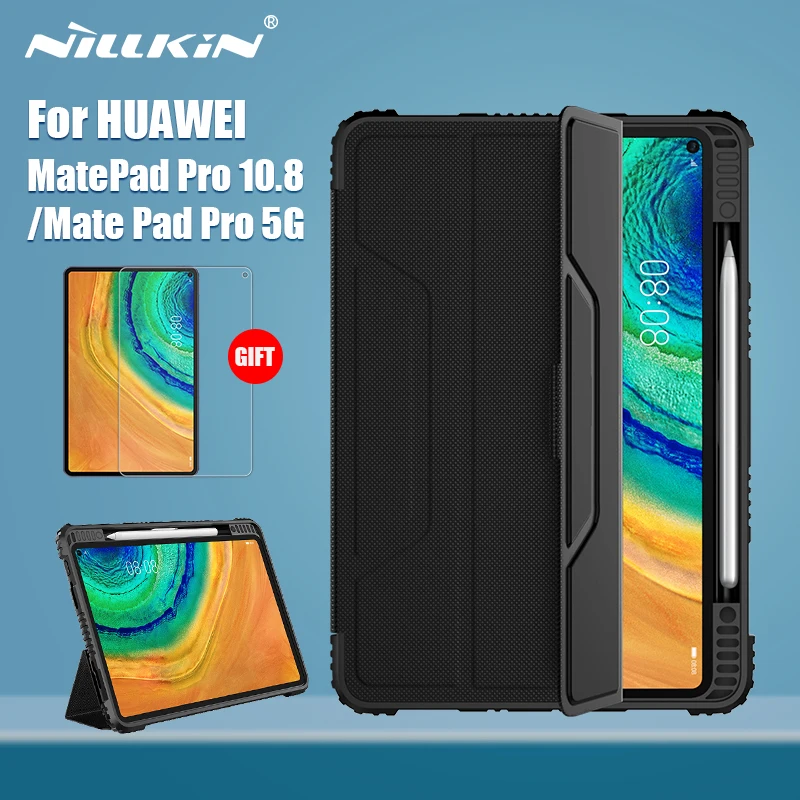 Магнитный чехол книжка из ПУ кожи для Huawei Mate Pad Pro 10 8 дюйма|Чехлы планшетов и