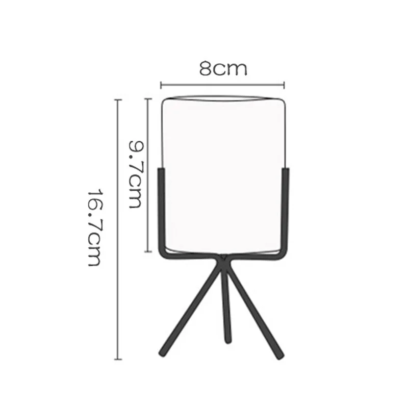 Настольная керамическая ваза с железной стойкой подставка для суккулентного