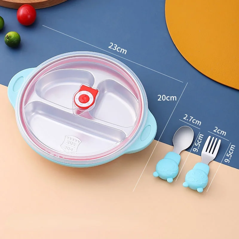 

Ланч-бокс из нержавеющей стали для микроволновой печи, мультяшный контейнер для хранения еды, детский школьный офис