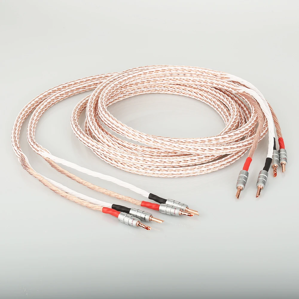Пара 12TC Hi Fi кабель для колонок высокое качество чистый OCC провод с разъемом BFA