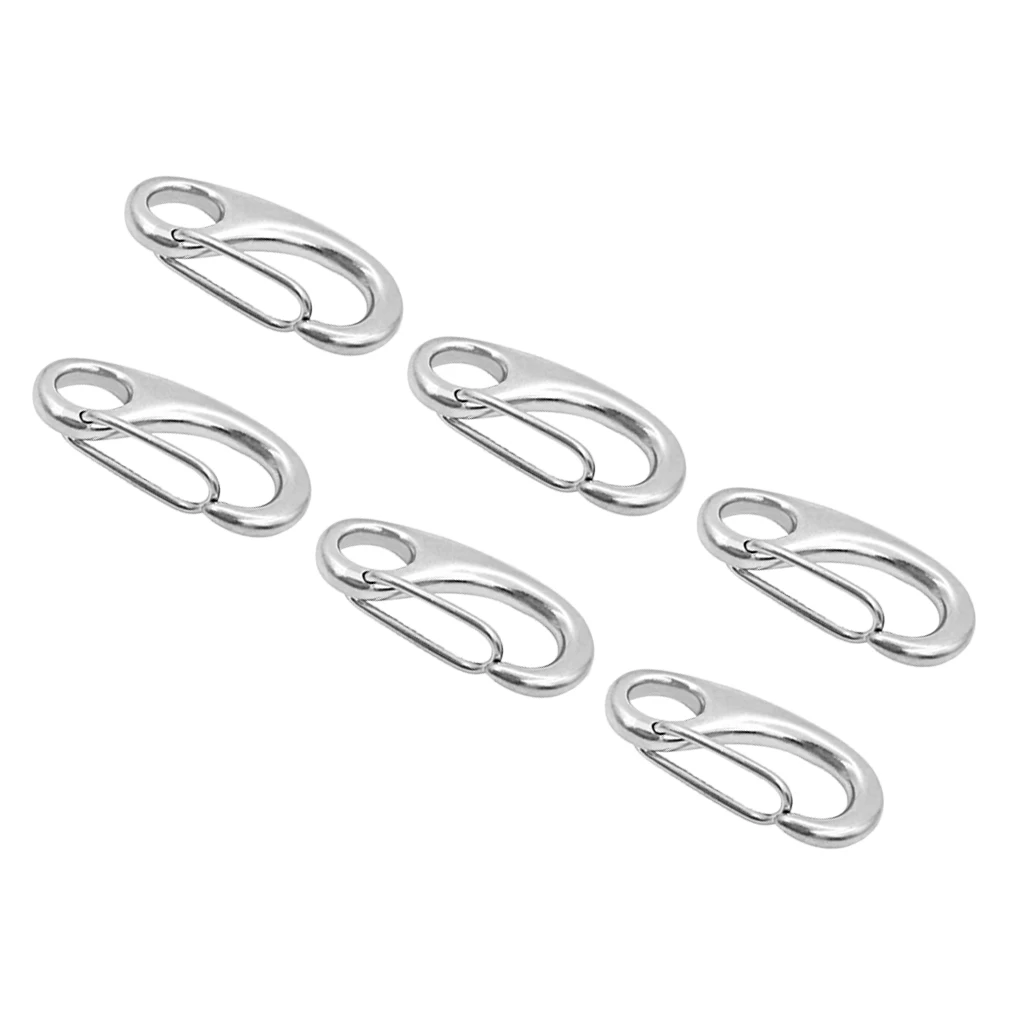 

6Piece Marine 316 Stainless Steel Spring Snap Hooks Boat Anchor Rigging Clip