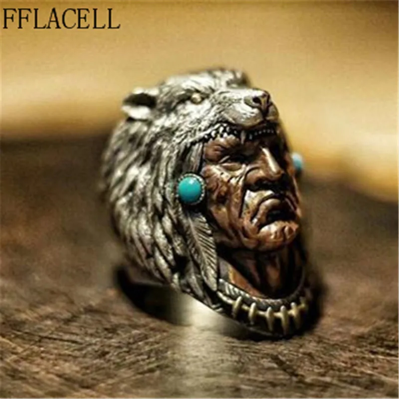 FFLACELL 2020 новое модное винтажное двухцветное кольцо оборотенок мужское властное