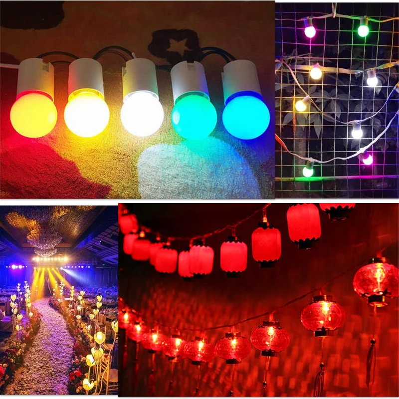 10 шт. светодиодный светильник E14 E27 3 Вт G45 C35 RGB цветной SMD 2835 AC 220 В 240 | Лампы и