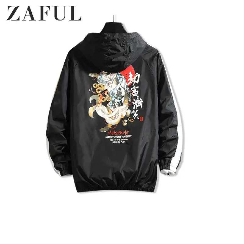 Мужская Солнцезащитная куртка с капюшоном и графическим принтом &quotКот&quot модель