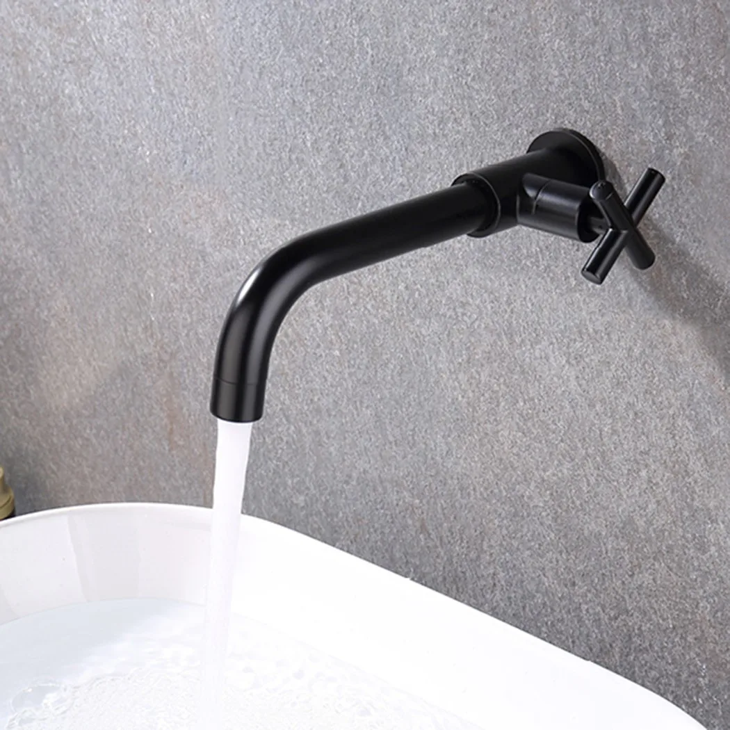 

Brass Double Handle Wall Mounted Bathroom Sink Faucet Hot Cold Basin Faucet Mix Tap Brushed Bathroom Faucets Tool