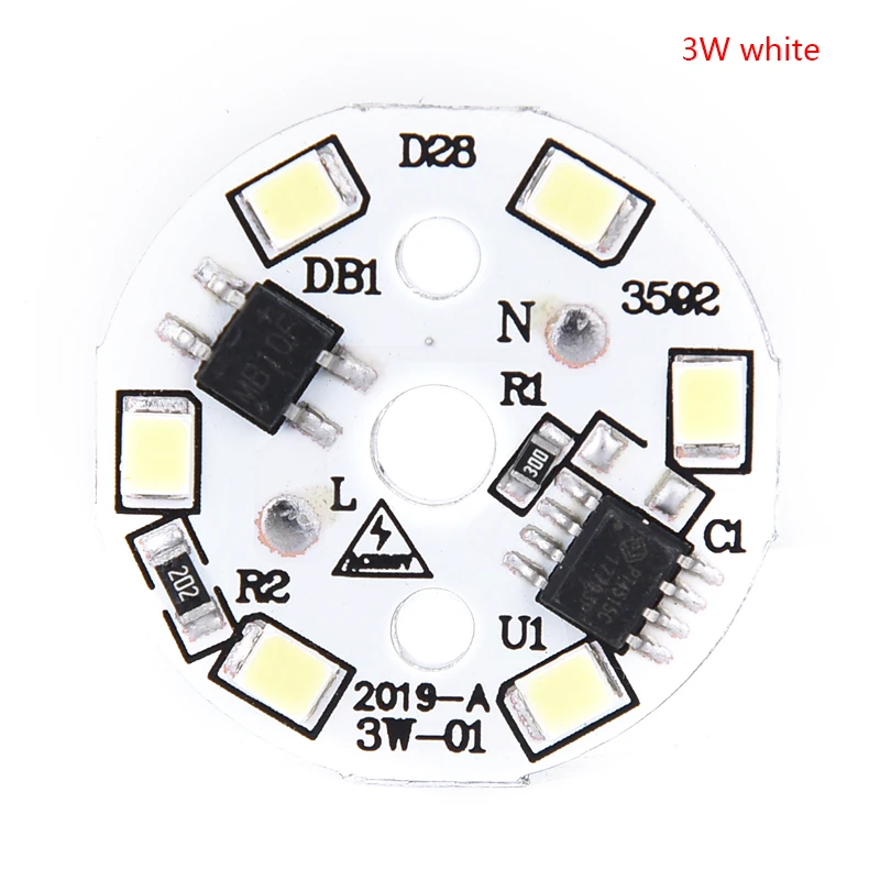 3w white 1 шт. светодиодный нашивка-лампочка лампа SMD пластина круглый Модуль светильник-источник для лампы светильник белый/теплый белый - Испускаемый цвет: 3w white