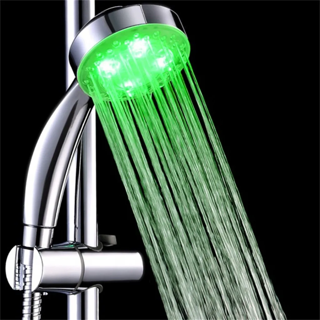 

Colorful Shower Head Home Bathroom 3 Colors No-Batteries LED Shower Water Glow Light Emperature Sensor