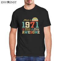 100 cotton 1971 t shirts 50 years of being awesome 50th birthday gifts for women and mens funny unisex gift t shirt tops xs 3xl