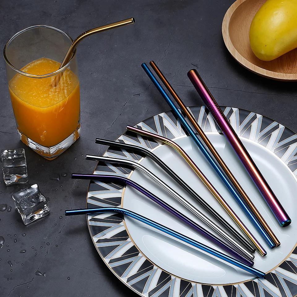 Металлическая многоразовая соломинка экологически чистая 304 из нержавеющей