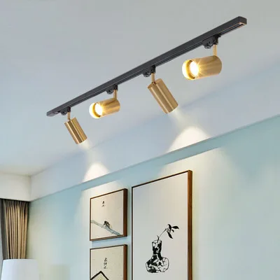 

Modern Golden Ceiling Lights Wrought Aluminium LED Ceiling Lamps Rail Track Lamps For Living Room Kitchen Home Lighting Fixtures