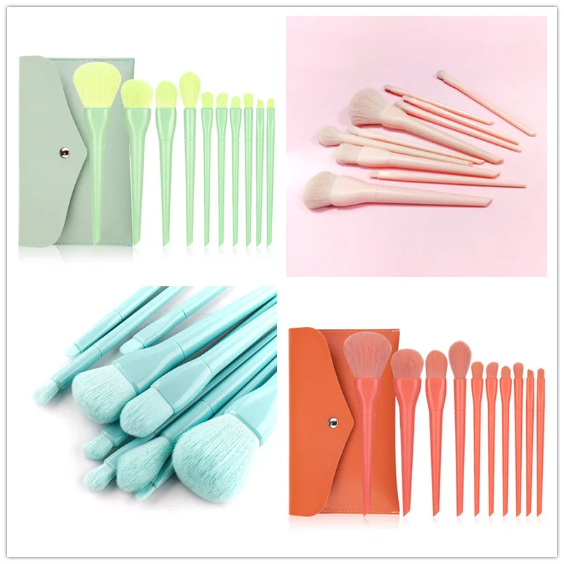 

10pcs Candy Colors Makeup Brushes Set Professional Eyeshadow Eyebrow Foundation Powder Blush Blending Brushes Cosmetic Tool