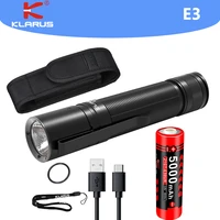 klarus e3 led flashlight cree xhp35 hd 2200lm mini flashligh by 21700 battery for campinghikingdaily useeveryday carry