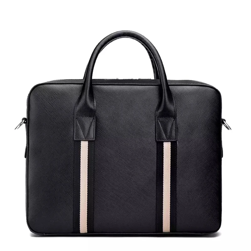 

Fashion 2021 New Women Men Black Business Briefcase Bag PU Leather 14inch Laptop Bag Man Shoulder Bag Male Handbag Totes bags
