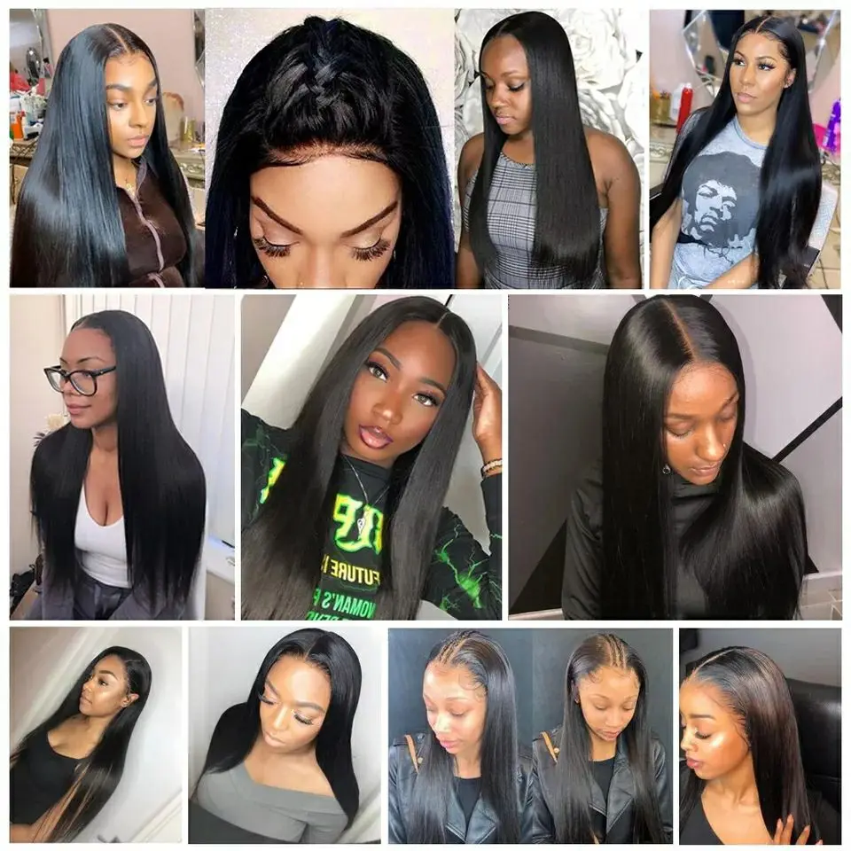 

Straight 4x4 Lace Closure Wigs 150 Density Closure Wigs Pre Plucked Indian Straight Remy Human Hair Wigs For Black Women