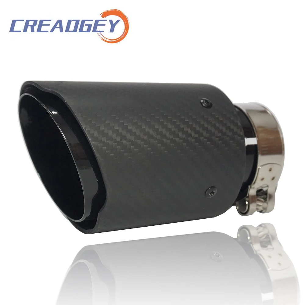

Car End Shot Blast Surface Matte 3k Carbon Fibre Stainless Steel Tip Tail Modification Muffler Tail Pipe Exhaust System For Ak