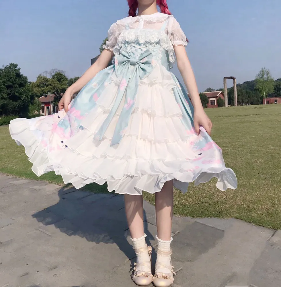 Принцесса чай фантазия ежедневное милое платье Daydream с милым бантом