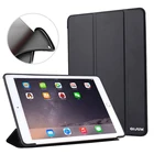 Чехол-накладка для iPad Pro 11, A1979, A1980, A2013, кожа, ультратонкий, ТПУ, черный, синий