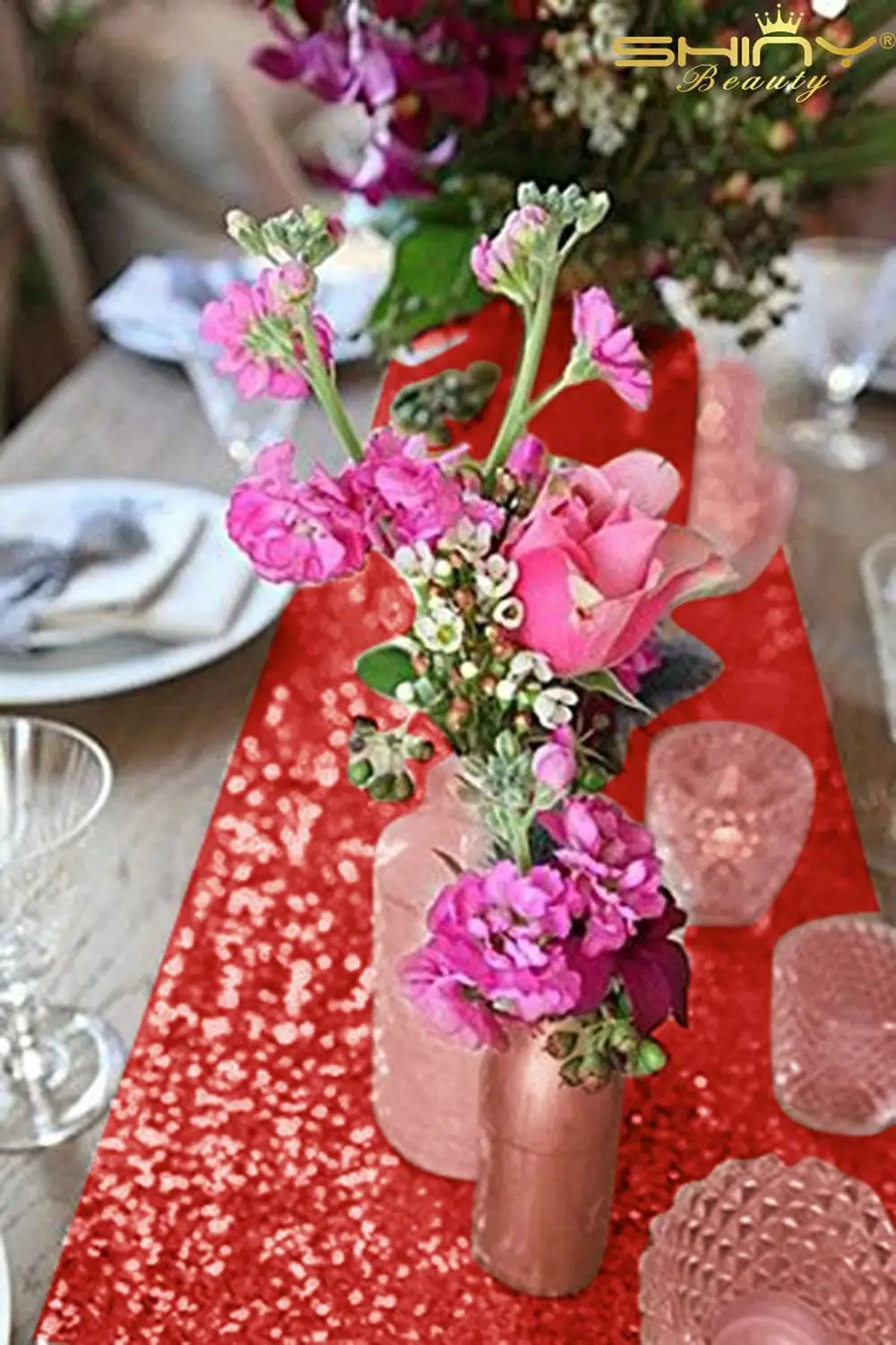 12x72-дюймовый настольный бегун с блестками красные бегуны рождественские