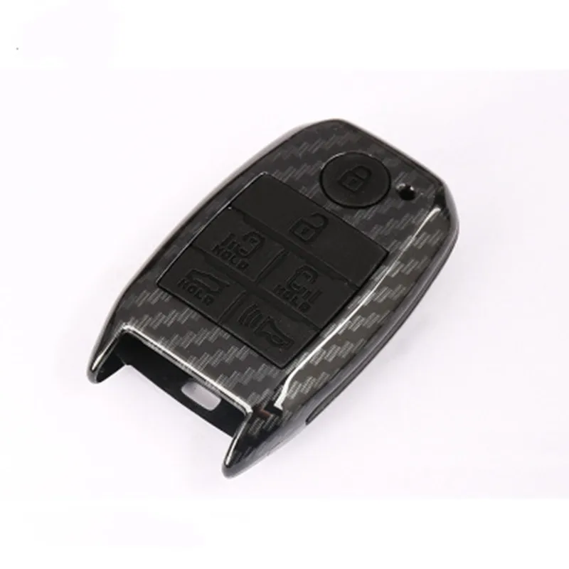 Чехол-накладка для смарт-ключа из углеродного волокна с 6 кнопками Kia