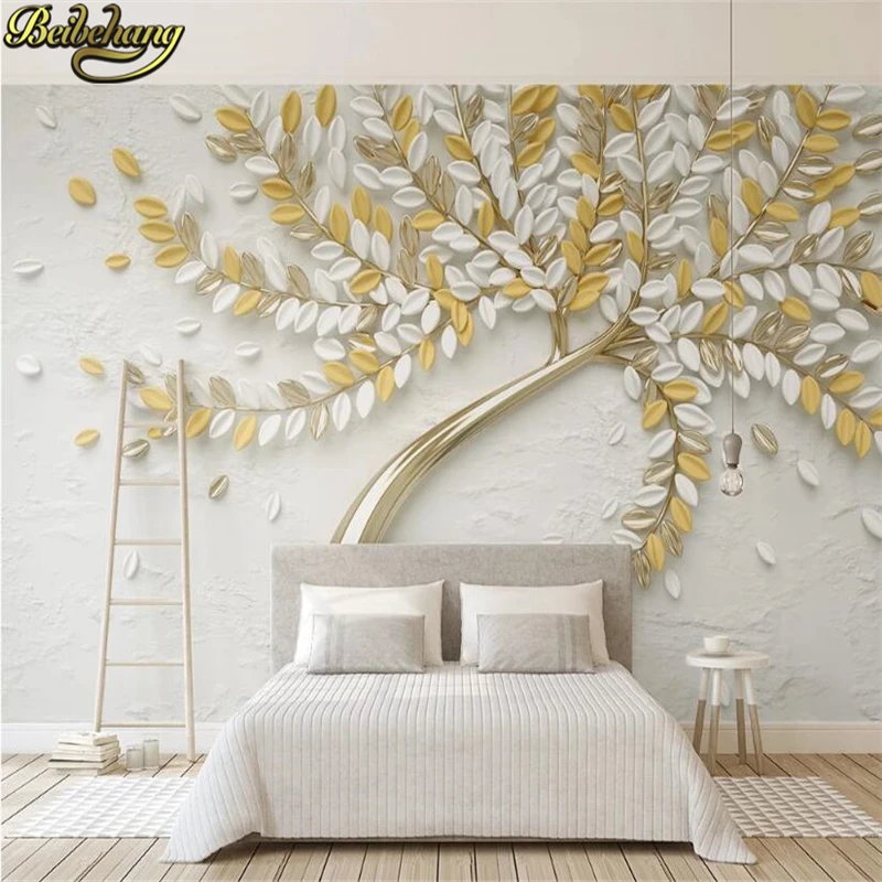 Фотообои beibehang на заказ с белыми цветами и большим деревом Настенные обои для