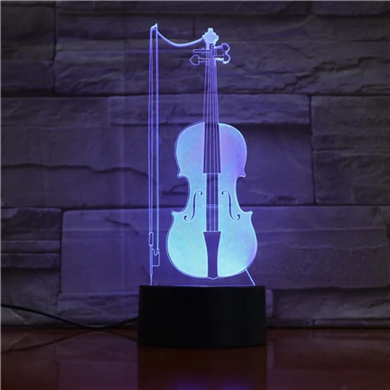 

Серия скрипки 3d маленький ночной Светильник разноцветный творческий подарок для ученика настольная лампа ночник для детского подарка деко...