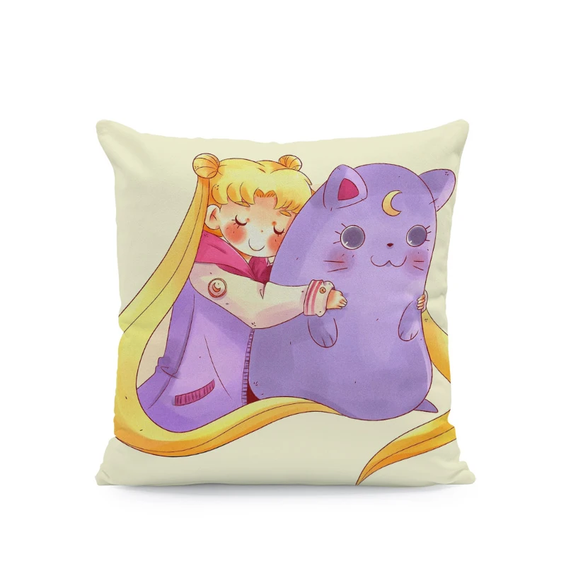 Hippie Animal Cushion Cover Pigeon Cat Sailor Moon Rabbit Giraffe Pipe Magnet Sofa Decoration Velvet Rest Pillow | Дом и сад