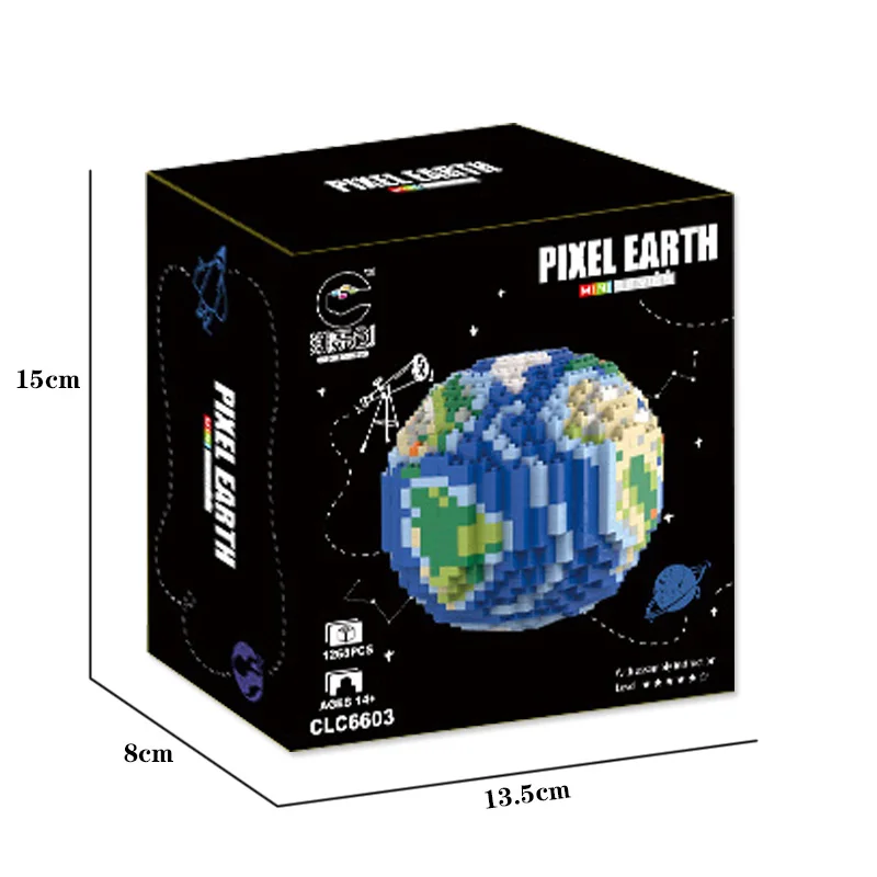 

1268pcs 6603 Earth Micro Building Blocks Figures Space Diamond Mini Brick Educational Toys for Kids Friend Collection Gift