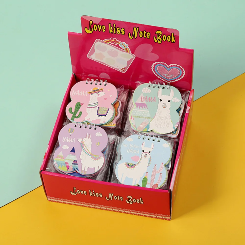 

4pcs Alpaca Pattern Notepad Student Note Book Coil Notepad Journal Book