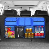 car rear seat back storage bag multi hanging nets pocket trunk bag organizer auto stowing tidying interior accessories supplies