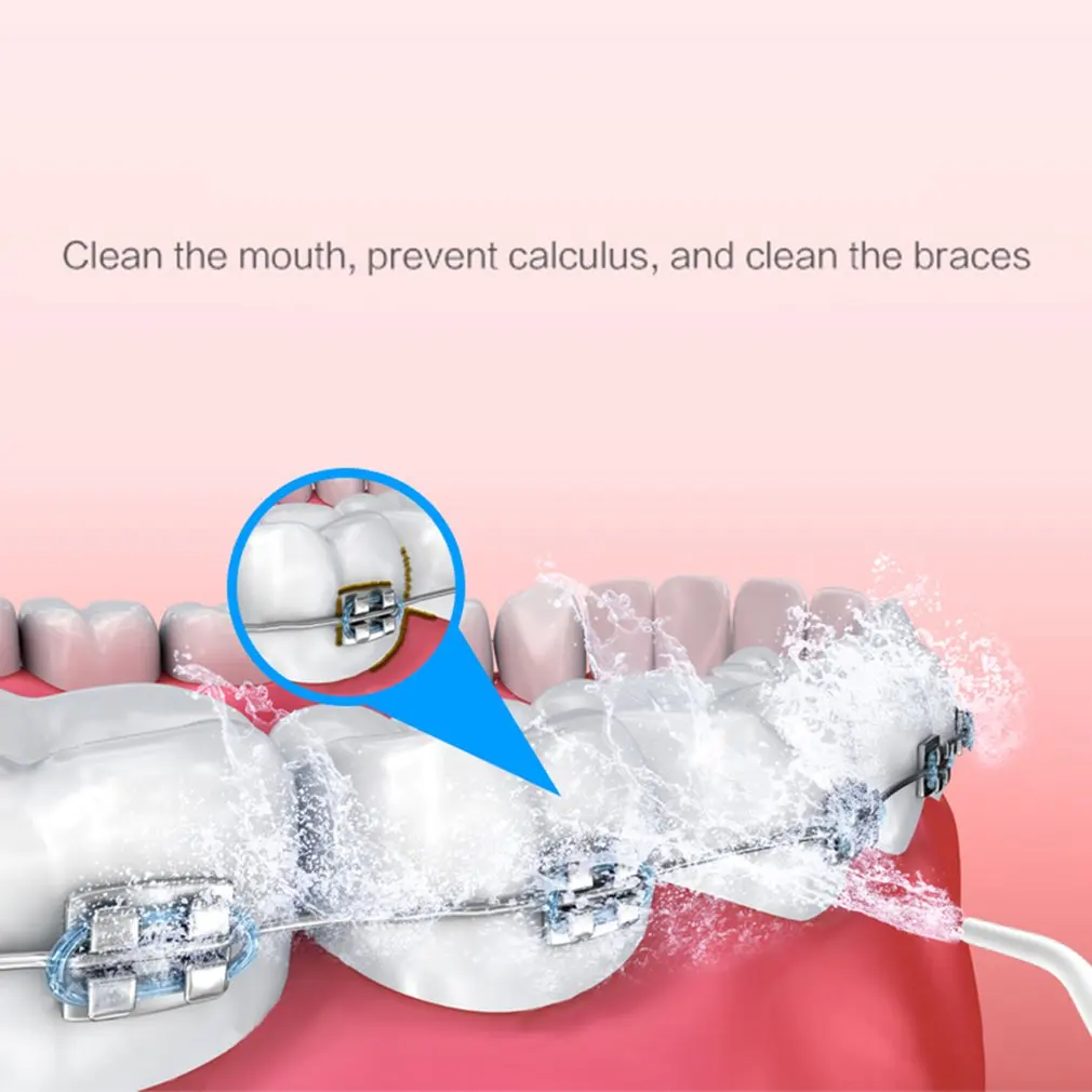 

Oral Irrigator USB Rechargeable Water Flosser Portable Dental Water Jet 150ML Water Tank Waterproof Teeth Cleaner