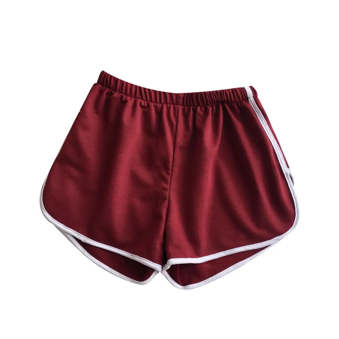 

Patched Striped Casual Shorts Summer Women Simple Thin Shorts Female Elastic Waist Bottoms Real Photos