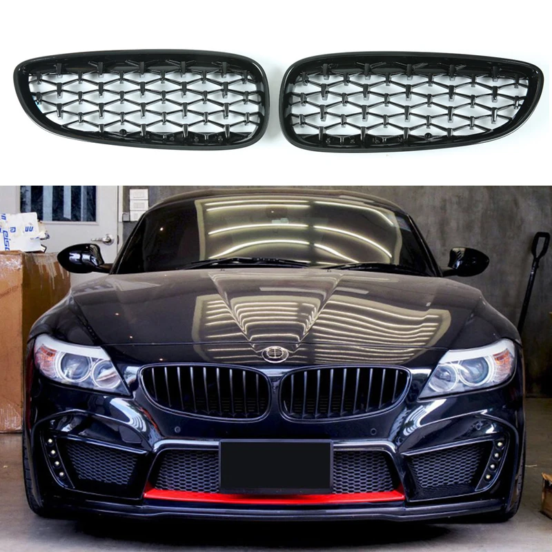 

A Pair Diamond Style Car Front Bumper Kidney Grille Grills For BMW Z4 E89 2009-2016 Auto Accessories Car Styling Decoration