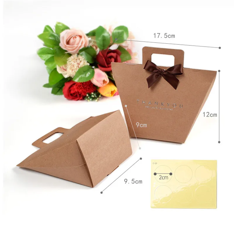 

5pcs Upscale White Bronzing "Thank you" Candy Bag French Thank You Wedding Favors Gift Box Package Birthday Party Favor Bags