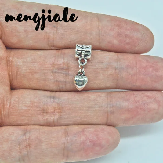 Hot sell 18pcs wholesale metal Tibet Silver love Pendants Heart Charms fit For style European Bracelets | Украшения и аксессуары