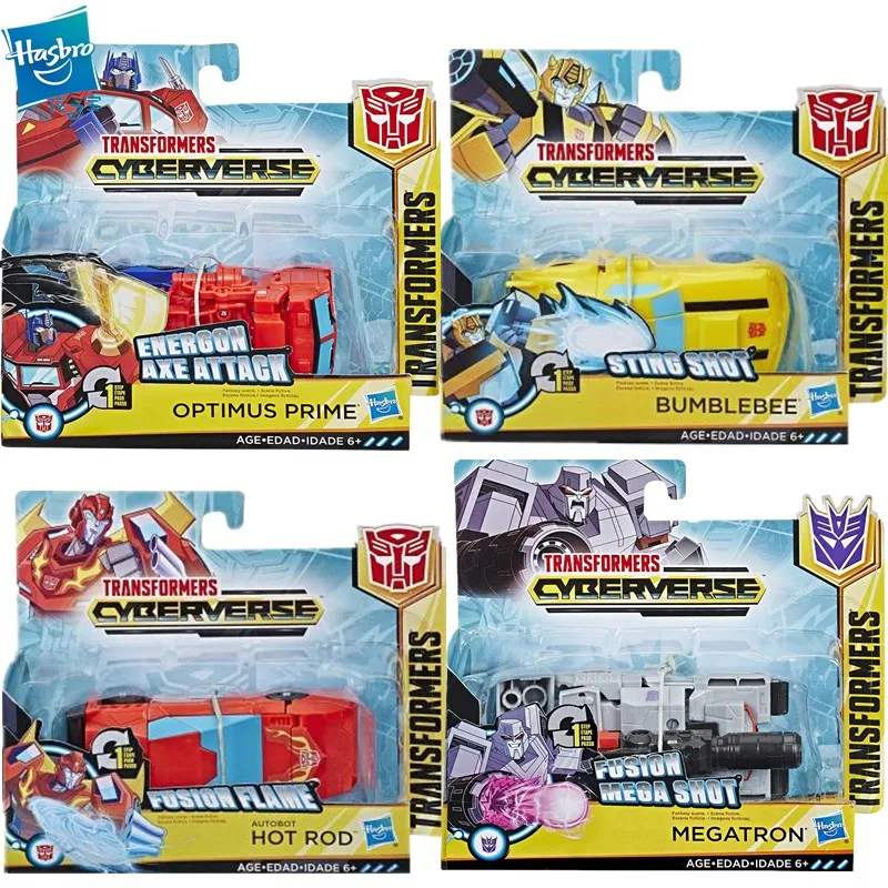 

Hasbro TransFormers Cyberverse One Step Bumblebee Megatron Hot Rod Optimus Prime Model Anime Figures Favorites Collect Ornaments