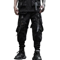 2020 new side pocket ribbon patchwork mens cargo ripped sweatpants joggers trousers hip hop fashion full length pants streetwear