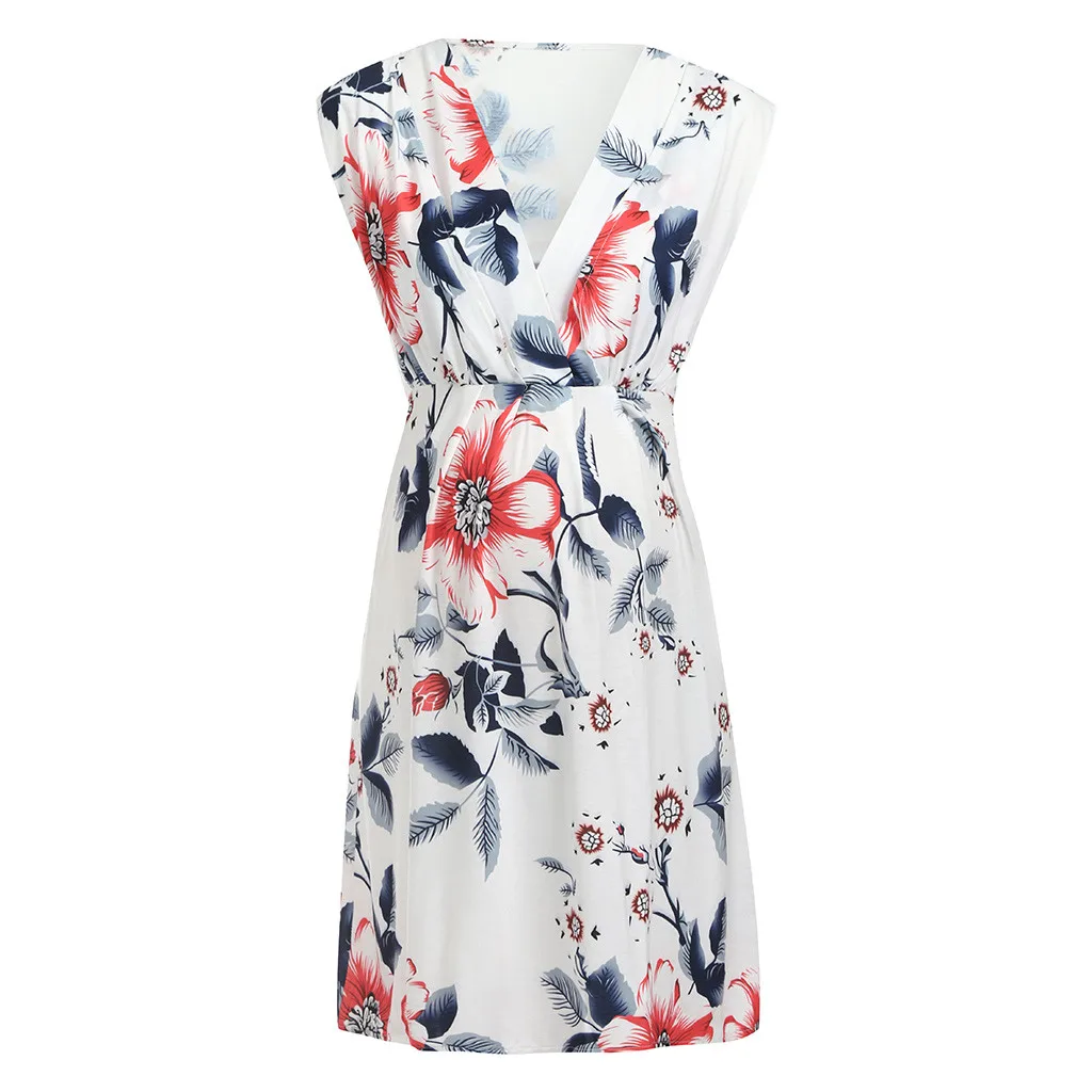Женское платье без рукавов для беременных Цветочное кормления повседневный уход