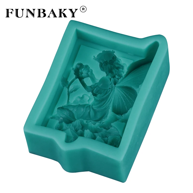 FUNBAKY 3D Силиконовая свечная форма ангела ручной работы Свеча из пчелиного воска