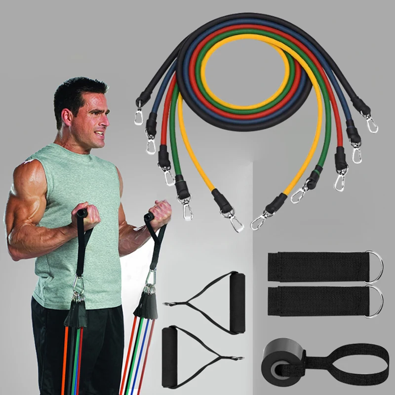 Браслет сопротивления 11 шт набор TPE эластичные ленты с дверным якорем ремешки на