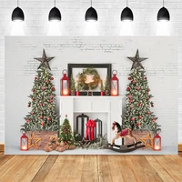christmas tree firplace star toy doll backdrop photography baby scene photographic background photo studio photophone decoration
