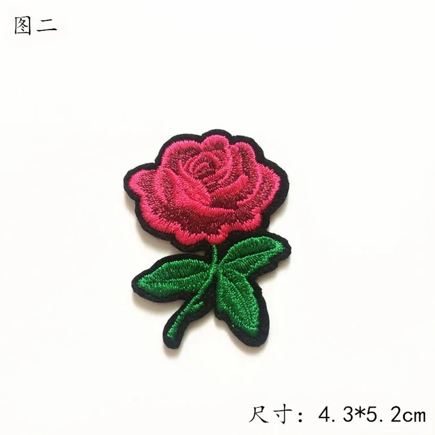 Цветочная вышивка патч для одежды 1 шт. мульти красные цветы железные патчи панк