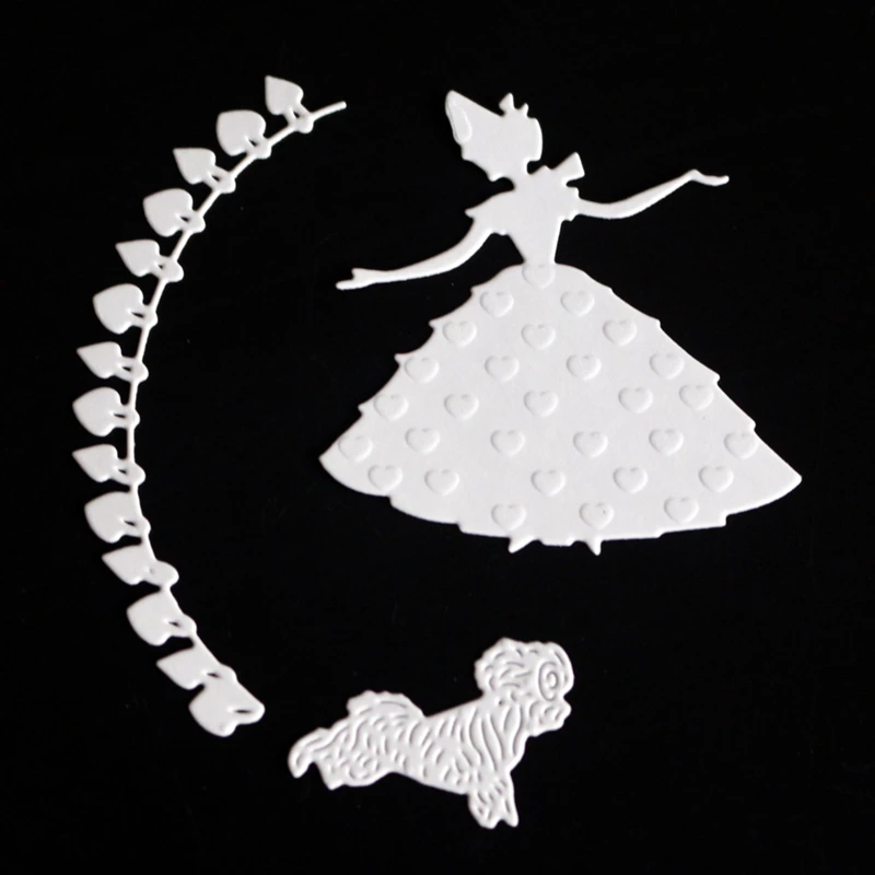 YINISE девушка собака металла резки Плашки для трафареты скрапбукинга карточки