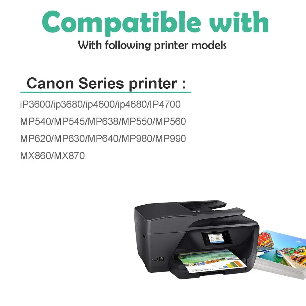 5PK compatible for PGI-220 CLI-221 Refillable Ink Cartridge With ARC Chip For Canon IP3600 IP4600 IP4700 MP540 MP560 MP620priner |