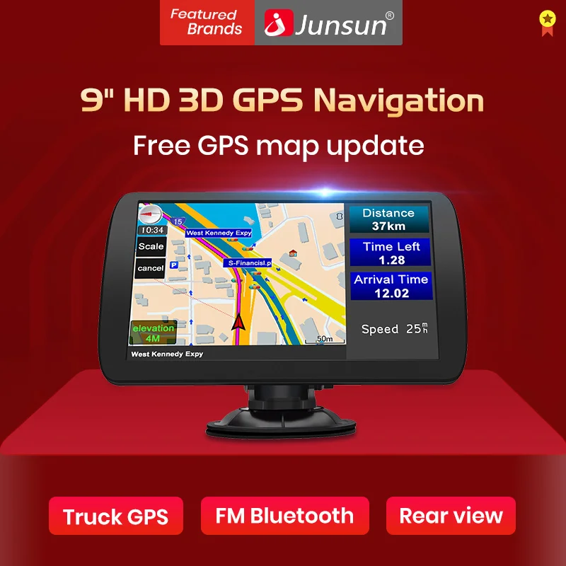 Junsun 9 &quotHD Автомобильный GPS навигатор FM Bluetooth AVIN Navitel 2019 новейшая Европейская карта