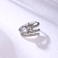 creative multi layer open ring star shape for women fashion party jewelry micro inlay zircon wedding commemorative gift