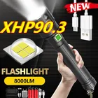 2021 новогодний подарок XHP90.3 ультра мощный 26650 светодиодный фонарик XLamp USB перезаряжаемый XHP70 тактический светильник 18650 масштабируемый фонарь для лагеря