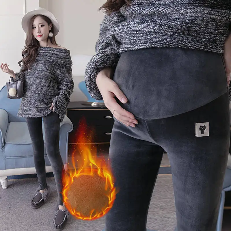 

Winter Maternity leggings warm pants maternity pants thick leggings clothing pants