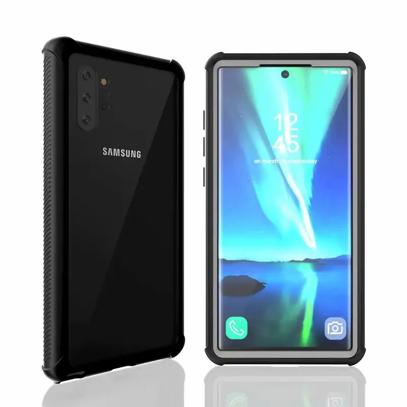 Черный 360 противоударный пылезащитный Прозрачный чехол для samsung Galaxy Note 10+ S10 Plus прозрачный защитный чехол для samsung S10 S10 E Note 10 - Цвет: Черный